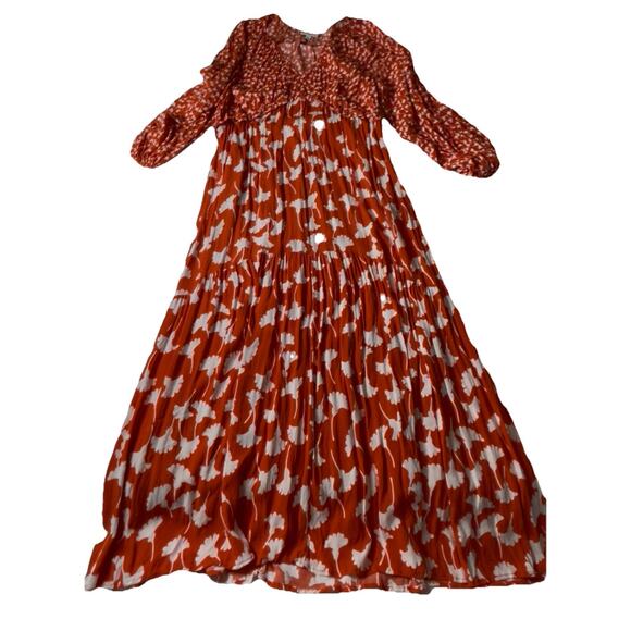 DVF Diane Von Furstenberg x Target XL Midi Ginkgo Wrap Orange Dress - Picture 8 of 9